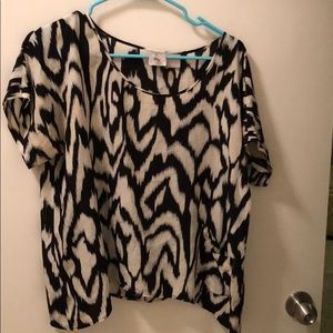 Black and white dressy top